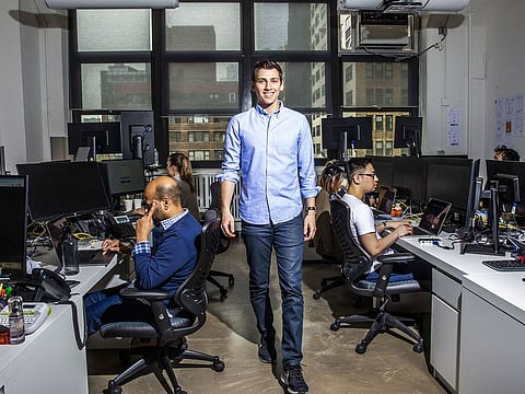 Aaron Shapiro at Carver Edison’s New York office. Bloomberg