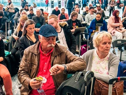 Passengers of Scandinavian Airlines (SAS).