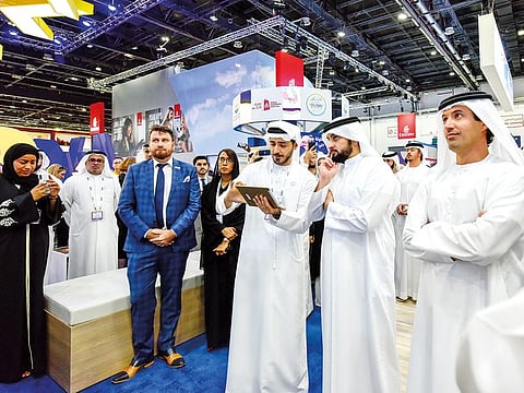Shaikh Ahmad Bin Mohammad during the opening of Arabian Travel Market 2019 at Dubai World Trade Centre. More than 40,000 visitors expected to attend the event.