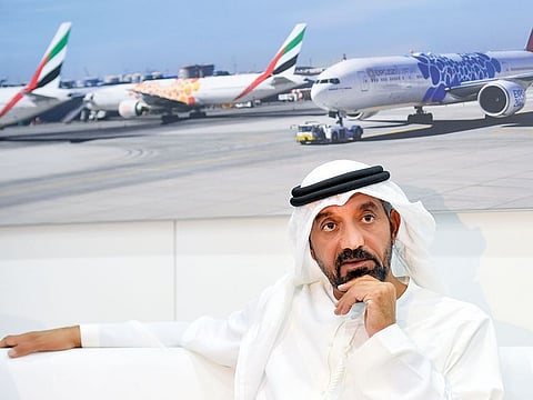 Shaikh Ahmad Bin Saeed Al Maktoum during the media roundtable on the second day of the Arabian Travel Market.