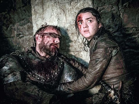 Richard Dormer and Maisie Williams in ‘Game of Thrones’.