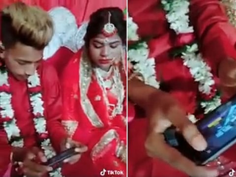 Screengrabs from the viral TikTok video