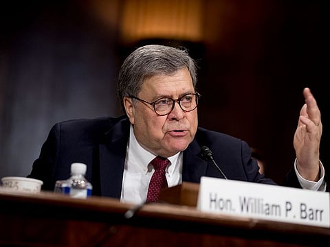Attorney General William Barr testifies during a Senate Judiciary Committee hearing on Capitol Hill in Washington, Wednesday, May 1, 2019, on the Mueller Report.