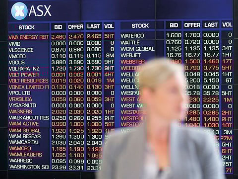 The Australian Stock Exchange in Sydney. Australia’s S&P ASX 200 rose 0.8% after ANZ reported a 2% rise in its profit.