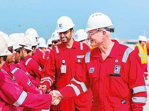 Dr Sultan Ahmad Al Jaber and Darren W. Woods reviewed the progress of the Upper Zakum Development which remains on track to hit 1 million bpd production capacity by 2024.