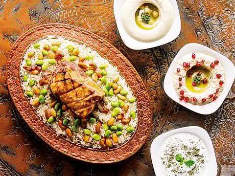 Broad beans rice with lamb at Jumeirah Zabeel Saray