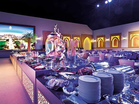 Ramadan pavilion at Emirates Palace has a sprawling buffet, live cooking and carving stations, a selection of continental delicacies and an assortment of desserts