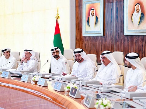 Shaikh Mohammad chaired a Cabinet meeting at the Presidential Palace in Abu Dhabi.