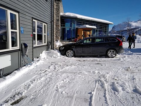 Norwegians have fallen in love with electric vehicles, with nearly 40 per cent of new car sales in 2018 being plug-in models. They even take them high into their mountains during ski season, here at Hemsedal, Norway