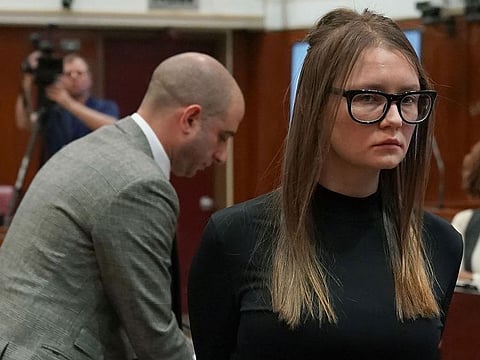 Sorokin's attorney Todd Spodek is seen left of fake German heiress Anna Sorokin as she is led away after being sentenced in Manhattan Supreme Court May 9, 2019 following her conviction last month on multiple counts of grand larceny and theft of services.