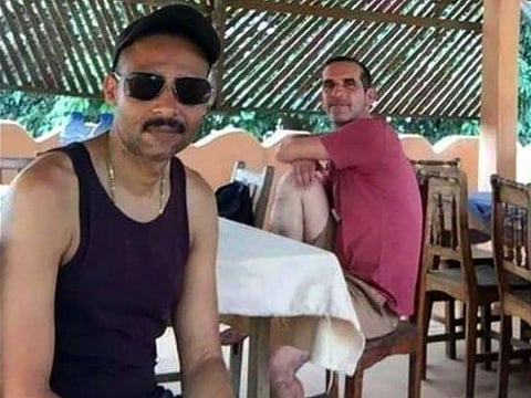 This undated photograph obtained on May 10, 2019, shows Laurent Lassimouillas (L) and Patrick Picque posing at an undisclosed location.