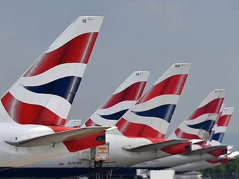 British Airways passenger aircraft are pictured at London Heathrow Airport, west of London.