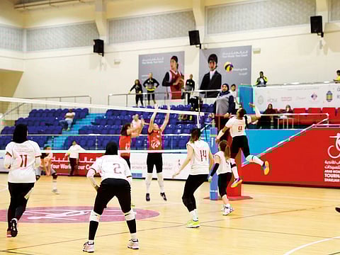 Volleyball competition during the 11th edition of Ramadan Women’s Sports Tournament.