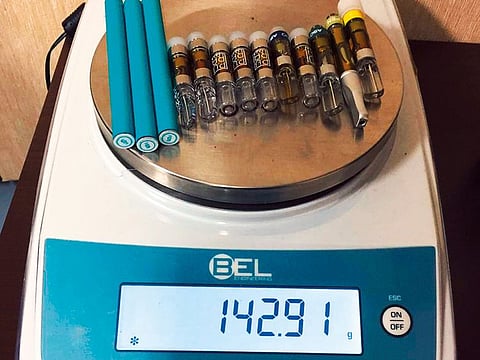 Marijuana oil seized by Dubai Customs’ Passenger Operations Department.
