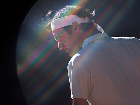 Roger Federer, from Switzerland, during the Madrid Open tennis match against Dominic Thiem, from Austria, in Madrid, Spain, on Friday, May 10, 2019.