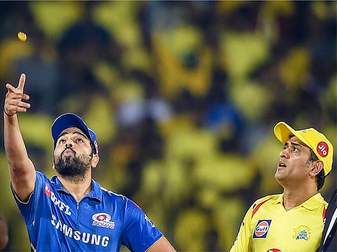File photo: Skippers of Mumbai Indians, Rohit Sharma and Chennai Super Kings, MS Dhoni.