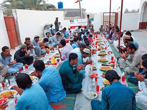 The UAE embassy’s Iftar programme in the Panjgur district of Blochistan, Pakistan. The Ramadan initiative also reaches out to universities and other places across the country.