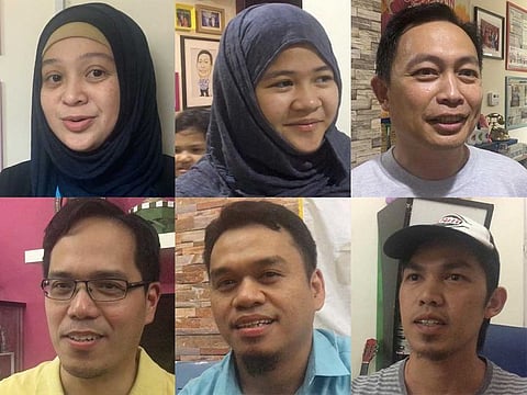 Community gathering (clockwise from top left): Rayhanah Natangcop-Guinomla, Hannah Sophia Tamano, Sahron 'Roy' Tamano, Mohammer Salic, Shaharullah 'Wattariq' Ali Tahir,