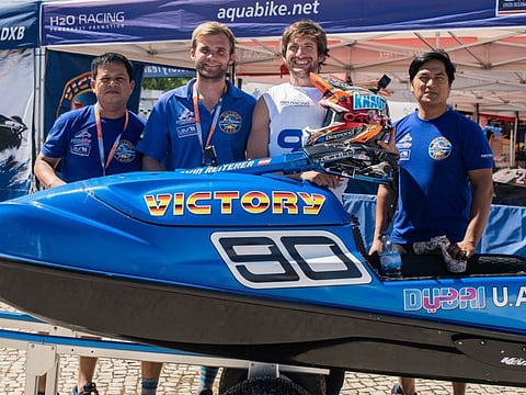 Victory Team rider Kevin Reiterer of Austria started the defence of his world crown with an outright win in all three motos at the season-opening Grand Prix of Portugal held in the Algarve region of Portimao. Victory Team rider Kevin Reiterer of Austria started the defence of his world crown with an outright win in all three motos at the season-opening Grand Prix of Portugal.