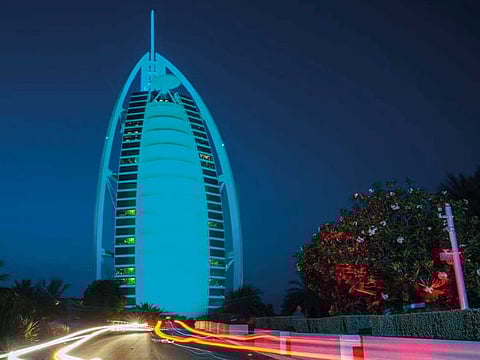 Residents who are a part of the Facebook Teal Community Support Group in Dubai gathered at Burj Al Arab.