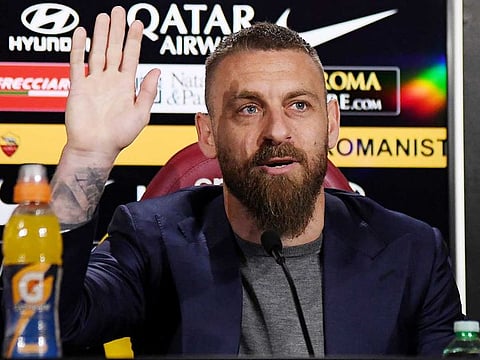 AS Roma's Daniele De Rossi during a press conference.