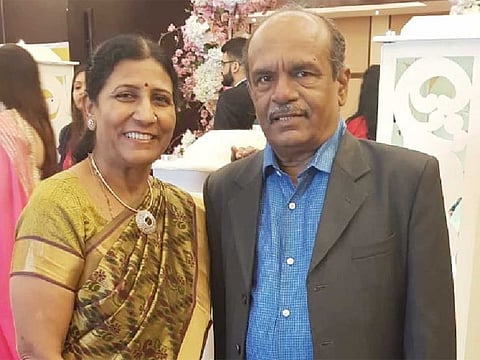 Gulabchand Geriya with his wife Heena Geriya.