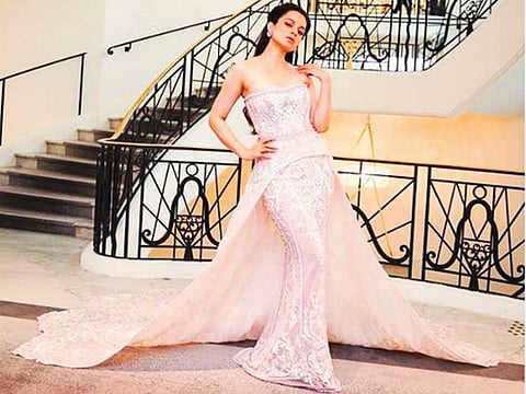 Kangana Ranaut in a Michael Cinco dress at the Cannes.