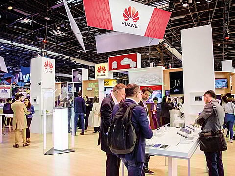 The Huawei stand at the Viva Technology conference in Paris last week. Trump’s latest offensive against Huawei puts Europe in an even bigger bind over which side to pick.