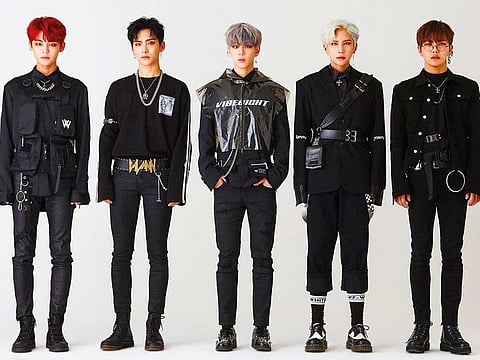 A.C.E members Chan, Jun, Kim Byeongkwan, Wow and Donghun.