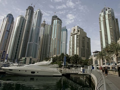 A view of the promenade at Dubai Marina.