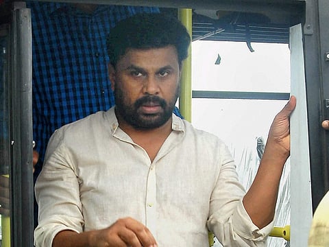 File photo: Dileep being brought to Thrissur as part of evidence collection in the actor abduction and assault case.