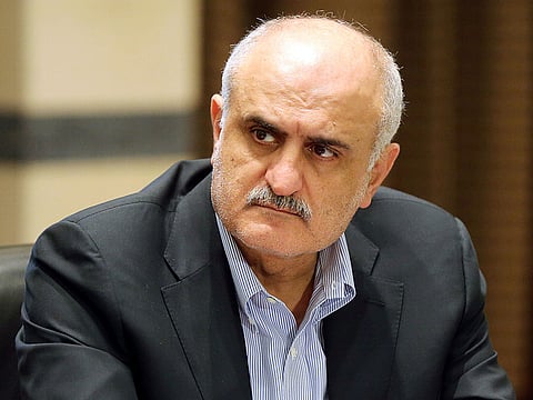 Lebanese Finance Minister Ali Hassan Khalil attends a cabinet meeting at the government palace in Beirut, Lebanon.