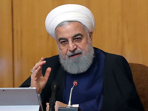 President Hassan Rouhani speaks in a cabinet meeting in Tehran, Iran.