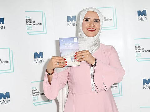 Jokha Alharthi poses after winning the Man Booker International Prize for the book 'Celestial Bodies' in London on May 21, 2019.