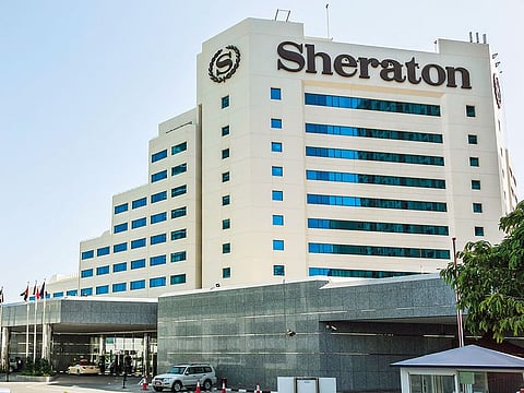 A Sheraton hotel in Dubai. Sheraton is one of largest brands within the combined Marriott International and Starwood portfolio.