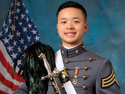 In this undated photo provided by the United States Military Academy at West Point, N.Y., USMA cadet Peter L. Zhu is shown.