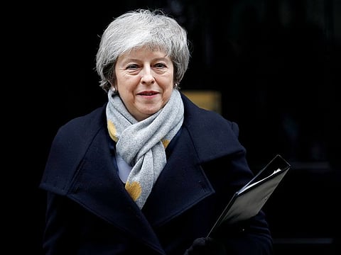 Britain's Prime Minister Theresa May leaves Downing Street in London, Britain.