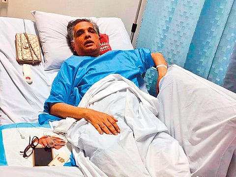 William Nelapati was admitted to Thumbay Hospital for a femur fracture where his lung cancer was detected.