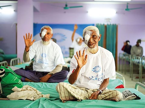 Patients at Noor Dubai. The foundation’s mobile eye clinics examined 12,181 patients, conducted 1,146 critical surgeries and distributed 7,923 eye glasses in 20 countries last year.