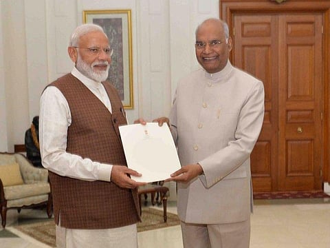 Narendra Modi with the President of India, Ram Nath Kovind