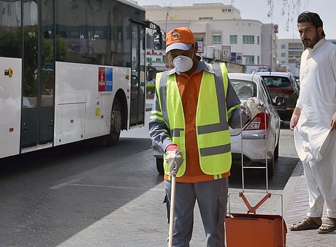 Naushad Raynkarveedu, Dubai Municipality Street Sweeper, works hard everyday to keep the streets clean.