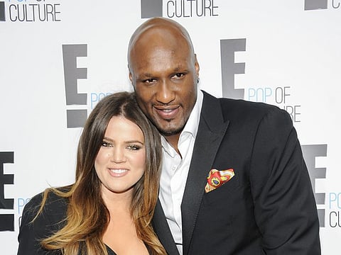 Khloe Kardashian Odom y Lamar Odom del programa “Keeping Up With The Kardashians" en la conferencia del canal E! en Nueva York en una fotografía del 30 de abril de 2012. Khloe Kardashian y la tía de Lamar Odom agradecieron a los admiradores el apoyo mientras el exastro de la NBA sigue hospitalizado tras ser hallado inconsciente el martes en un burdel de Nevada. (Foto AP/Evan Agostini, archivo)