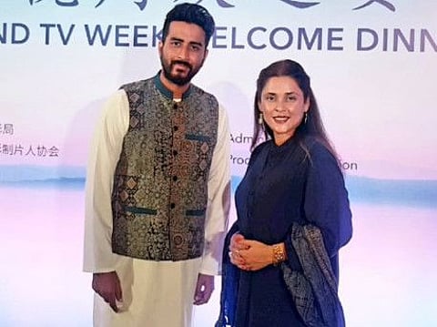Nabeel Qureshi and Fizza Ali Meerza at the Asia Film and TV Week, China.