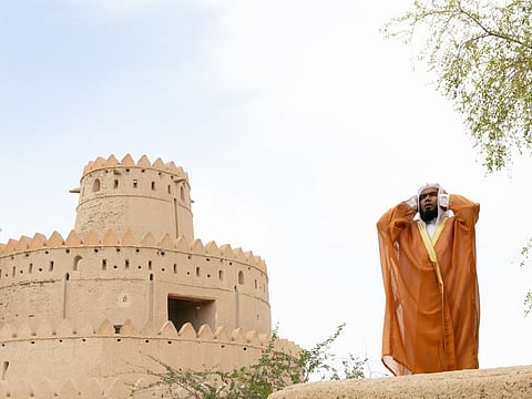 Traditional call to prayer at Al Jahili Mosque