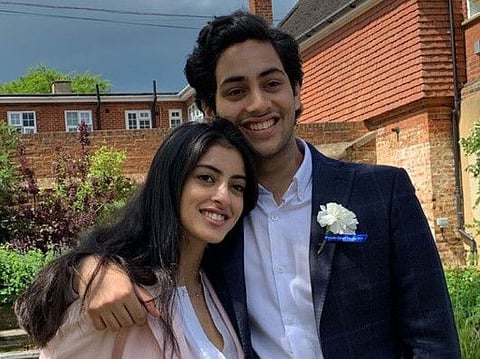 Agastya with his sister Navya Naveli Nanda.