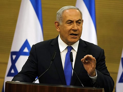 Israeli Prime Minister Benjamin Netanyahu speaks at the Knesset (Israeli Parliament) on May 27, 2019.