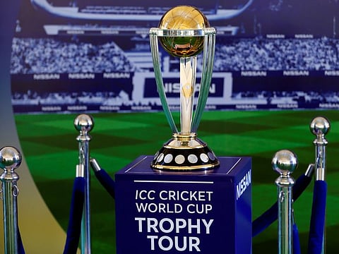 The 2019 ICC Cricket World Cup Trophy.
