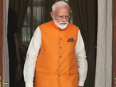 Indian Prime Minister Narendra Modi arrives prior to a bilateral meeting in New Delhi on May 31, 2019.