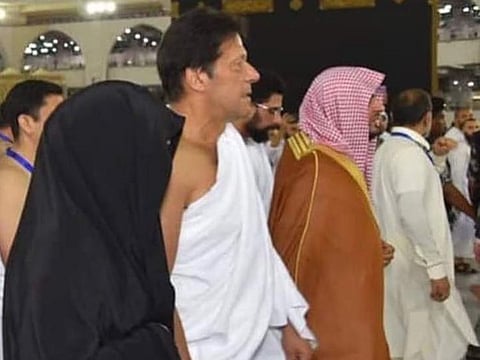 Imran Khan and his wife Bushra Bibi performed Umrah as Khan attended the Makkah Islamic summit