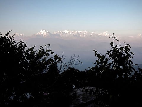 A general view of the Himalayas from the hill-station of Kausani in the northern Indian state of Uttarakhand.